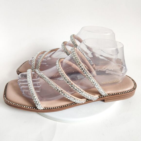 Cushionaire Sandals Size 10 Dressy Flats Comfort Slides Rhinestones Memory Foam - Picture 5 of 13